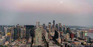 Seattle Skyline Cityscape at Sunset
