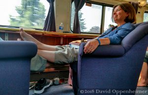 Barefoot Lady on Amtrak Train