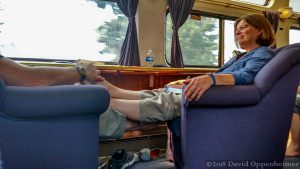 Barefoot Lady Getting Foot Rub on Amtrak Train