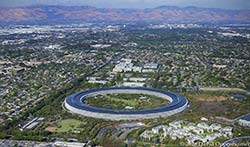 aerial imagery of Apple Park Building Apple Inc Headquarters