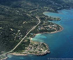 aerial imagery of bulls bay in lucea jamaica