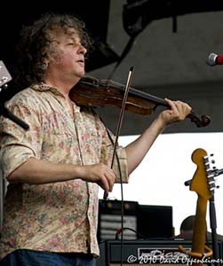 time carbone playing violin with railroad earth at all good music festival