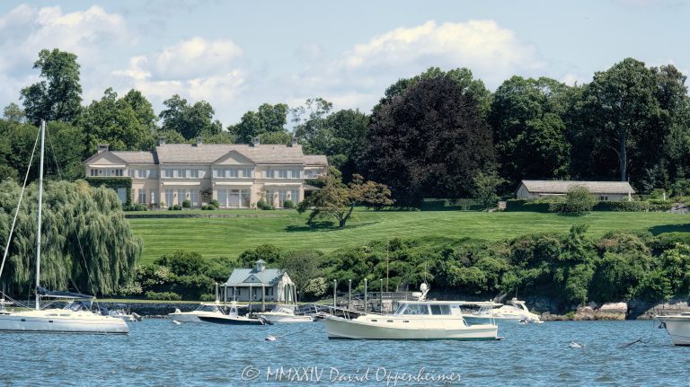 50 Field Point Circle, Belle Haven, Belle Haven Club, waterfront estate, waterfront, Greenwich, Belle Haven real estate, Belle Haven estate, lawn, dock, boats, 06830, chateau, Johnson J Paul, Johnson Paul, Edward Lampert, Edward Scott Lampert, Sears, Kmart, AutoZone, AutoNation, Sears Holdings, ESL Investments, Greenwich, Greenwich real estate, Fairfield County, Fairfield County real estate, Connecticut, luxury, Long Island Sound, estate, real estate, house, mansion, architecture, property, design, waterfront, shoreline, coast, United States, horizontal, color, 1-13439195601,