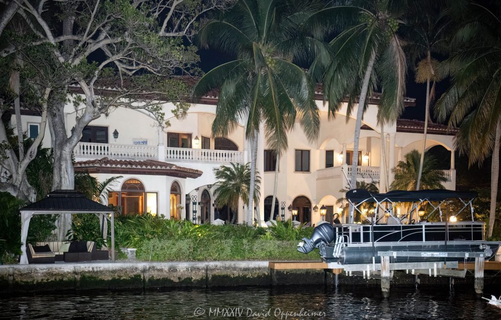 1100 SE 4th St luxury waterfront estate in the Sagamore Cove neighborhood of Las Olas in Fort Lauderdale, Florida - © 2024 David Oppenheimer - Performance Impressions photography archives - https://performanceimpressions.com 1100 SE 4th St, Sagamore Cove, Fort Lauderdale, Florida, estate, facade, waterfront, mansion, luxury real estate, real estate, Fort Lauderdale real estate, dock, dockage, home, house, stunning, Intracoastal, Intracoastal Waterway, gated community, community, private community, waterfront estate, private, prestigious, balcony, balconies, windows, Spanish style, 33301, South Florida, Broward County, neighborhood, security, Las Olas, contemporary, modern, exclusive, property, peninsula, luxury estate, smart home, resort-style, outdoor living, New River, East Fort Lauderdale, architecture, sunset, palm trees, tropical, grounds, yard, Adam Clampitt, David Oppenheimer, color, horizontal, United States, VAu 1-530-124, 1-13553735171,
