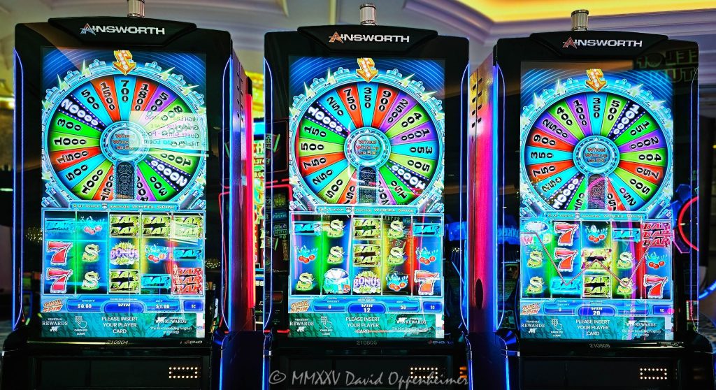 The Venetian casino Ainsworth Game Technology slot machines in Las Vegas, Nevada - © 2025 David Oppenheimer - Performance Impressions casino photography archives - https://performanceimpressions.com The Venetian, casino, Las Vegas, Ainsworth, Ainsworth Game Technology, slot machines, Nevada, AGTSlots, slots, odds, win, gambling, wager, bet, luck, gamble, wheel, spin, 7s, quick spin, resort, 3355 S Las Vegas Blvd, 89109, bright, lights, colorful, United States, horizontal, color, 1-14977862771