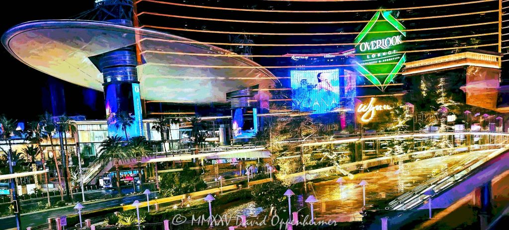 Las Vegas city lights reflected across architecture and glass—featuring Wynn, Resorts World, Overlook Lounge, and the Cloud canopy at Fashion Show Mall. A layered, nighttime composition of color and structure in Las Vegas, Nevada - © 2025 David Oppenheimer - Performance Impressions photography archives - https://performanceimpressions.com Las Vegas Convention Center at 3150 Paradise Rd in Paradise, Nevada aerial view - © 2025 David Oppenheimer - Las Vegas, Vegas, Las Vegas at night, Las Vegas city lights, Las Vegas reflections, Las Vegas Strip, Las Vegas Strip architecture, Las Vegas night photography, night, night photo, nighttime, city lights, cityscape, reflection, reflections, abstract, abstract photography, urban reflections, urban photography, Wynn, bridge, Wynn Las Vegas, Resorts World Las Vegas, Hilton Resorts World, Overlook Lounge, Fashion Show Mall, mall, Fashion Show, shopping, vacation, escape, dream, Fashion Show Mall canopy, art, fine art, artwork, painting, Cloud canopy, saucer, resort architecture, casino lights, neon lights, architectural reflections, glass reflections, modern architecture, urban, casinos, facades, architecture, urban design, design, skyline, city light reflections, Nevada, Nevada photography, 89109, colorful, United States, horizontal, color, 1-14977862771