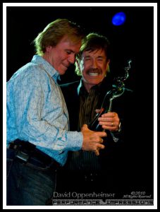 Chuck Norris & Aaron Norris at Actionfest Film Festival Awards Ceremony w. Lifetime Achievement Award on April 18, 2010 at The Orange Peel in Ashveille, North Carolina.