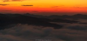 Blue Ridge Mountains Sunset Aerial View