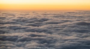 Aerial View of Clouds at Sunset near Asheville, North Carolina