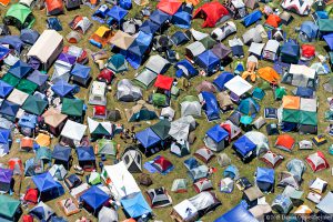 Aerial View of Tent Camping at Festival