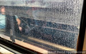 Dirty Window on Amtrak Train