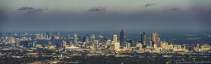 Atlanta Downtown Skyline Aerial View