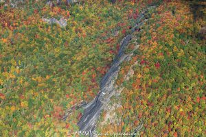 Bald Rock Mountain Cashiers North Carolina cliffs autumn colors aerial view 8311