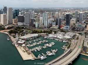 Bayside Marketplace and Miamarina At Bayside in Miami Aerial View