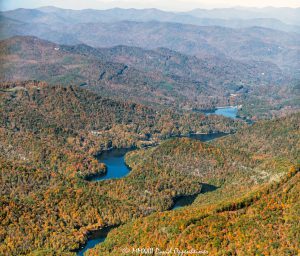 Bear Creek Lake in Jackson County North Carolina Aerial View