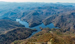 Bear Creek Lake in Jackson County North Carolina Aerial View