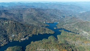Bear Creek Lake in Jackson County North Carolina Aerial View