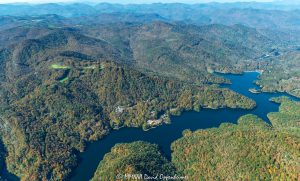 Bear Creek Lake in Jackson County North Carolina Aerial View