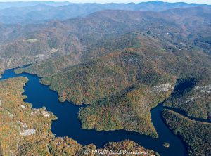 Bear Creek Lake in Jackson County North Carolina Aerial View