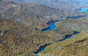 Bear Creek Lake in Jackson County North Carolina Aerial View