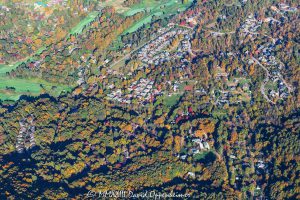 Country Club of Asheville and Beaverdam Valley in North Asheville with Autumn Colors Aerial View