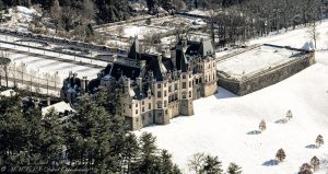 Biltmore Estate with Snow Aerial Photo