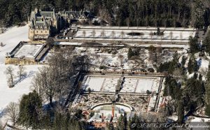 Biltmore Estate with Snow Aerial Photo