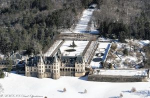Biltmore Estate with Snow Aerial Photo