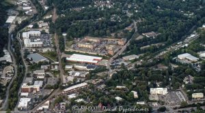 Biltmore Village in Asheville, North Carolina Aerial View