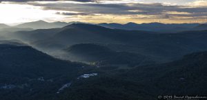 Sunset on the Blue Ridge Mountains near Cashiers, North Carolina