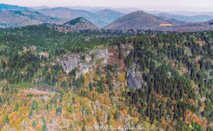 Blue Ridge Parkway Aerial View with Autumn Colors