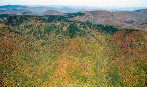 Blue Ridge Parkway Aerial View with Autumn Colors