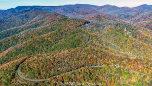 Blue Ridge Parkway Aerial View with Autumn Colors