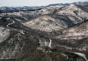 Graveyard Fields along the Snow Covered Blue Ridge Parkway