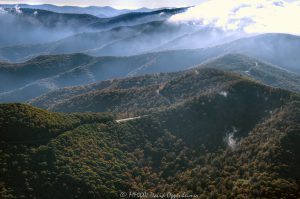 Blue Ridge Parkway Licklog Ridge Overlook aerial view 7406