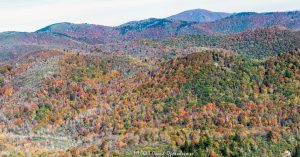 Blue Ridge Parkway Aerial View with Autumn Colors