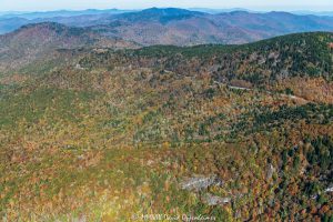 Blue Ridge Parkway Aerial View with Autumn Colors