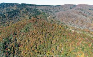 Blue Ridge Parkway Aerial View with Autumn Colors