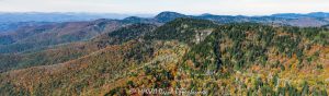 Blue Ridge Parkway Aerial View with Autumn Colors by Silvermine Bald