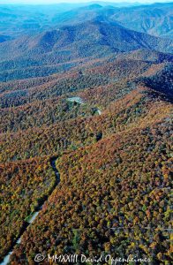 Ridgelines Along The Pink Beds Section of the Blue Ridge Parkway in Pisgah National Forest Aerial View