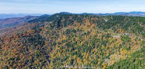 Blue Ridge Parkway Aerial View with Autumn Colors