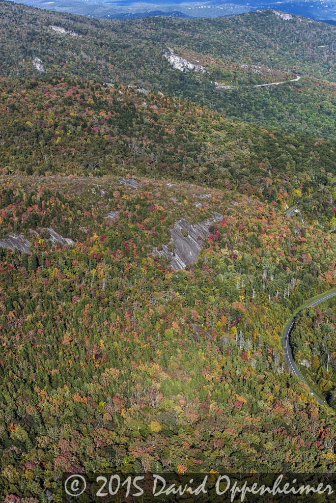 Aerial Photo of Fall Colors on the Blue Ridge Parkway