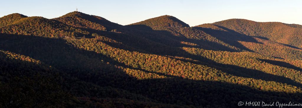 Blue Ridge Parkway late day shadows on ridgelines in Autumn 7648 scaled