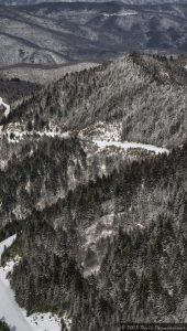 Blue Ridge Parkway with Snow - Aerial Photo