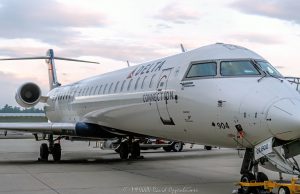 Delta Air Lines Bombardier CRJ900 Jet at Asheville Regional Airport 