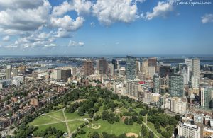 Boston Common and City Skyline Aerial