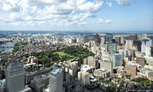 Boston Common and City Skyline Aerial