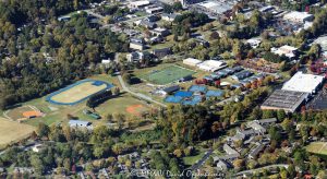Brevard College campus aerial view 8075