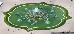 Buckingham Fountain in Grant Park in Chicago Aerial Photo