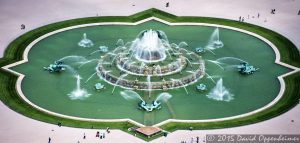 Buckingham Fountain in Grant Park in Chicago Aerial Photo